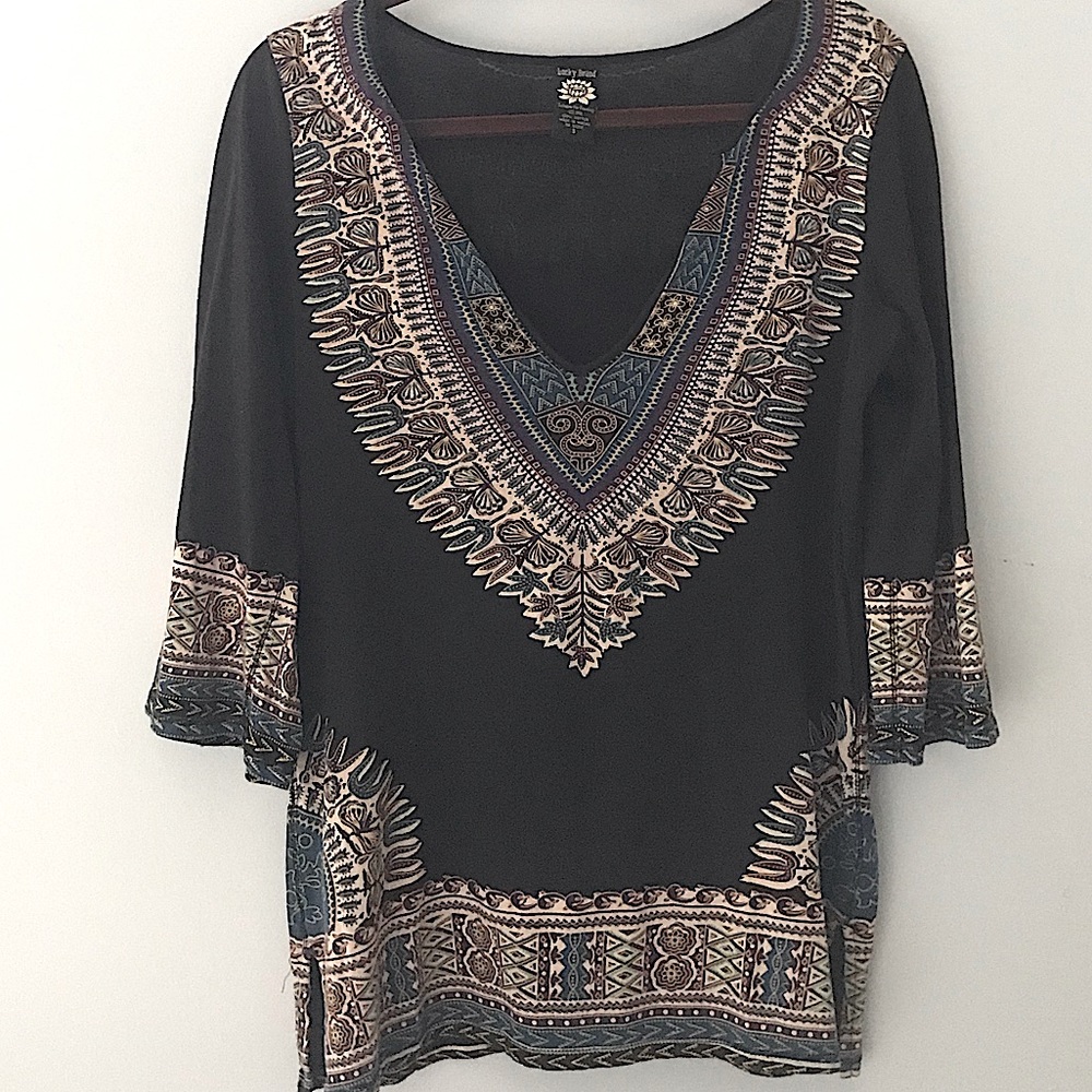 Lucky Brand Hippie Medallion Tunic, sz S